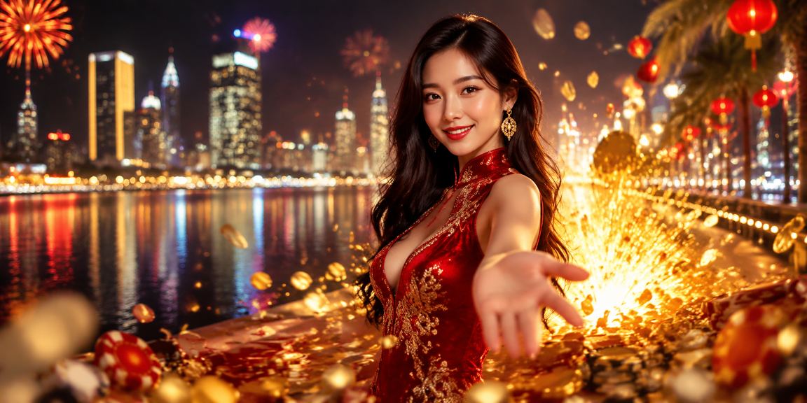 Không khí lễ hội Tết tại Đà Nẵng với ánh đèn rực rỡ và người dân tham gia giải trí casino