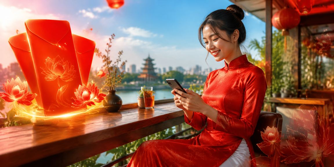 Không khí lễ trao thưởng với phong bao đỏ và áo dài truyền thống tại Hà Nội
